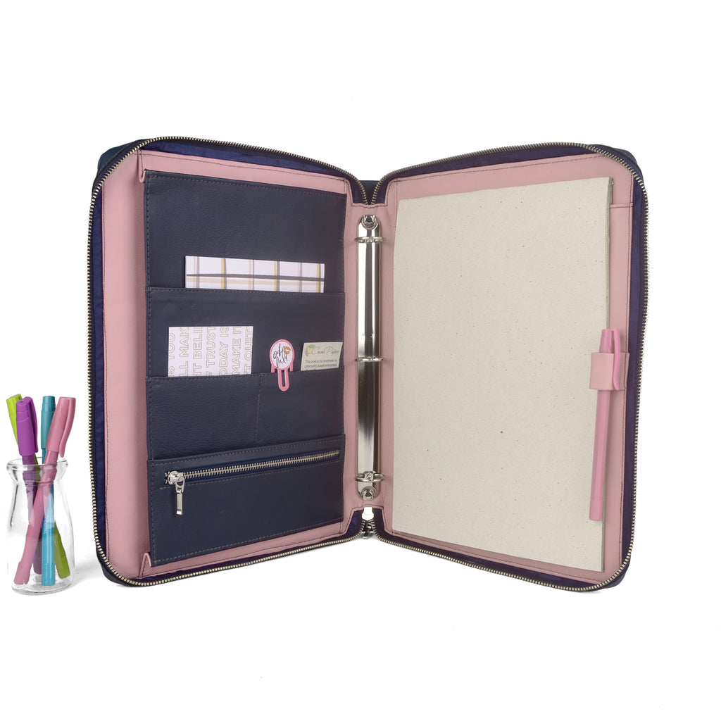 MAISON- Zippered A4 & USA Letter Ring Binder Organizer TWO TONE