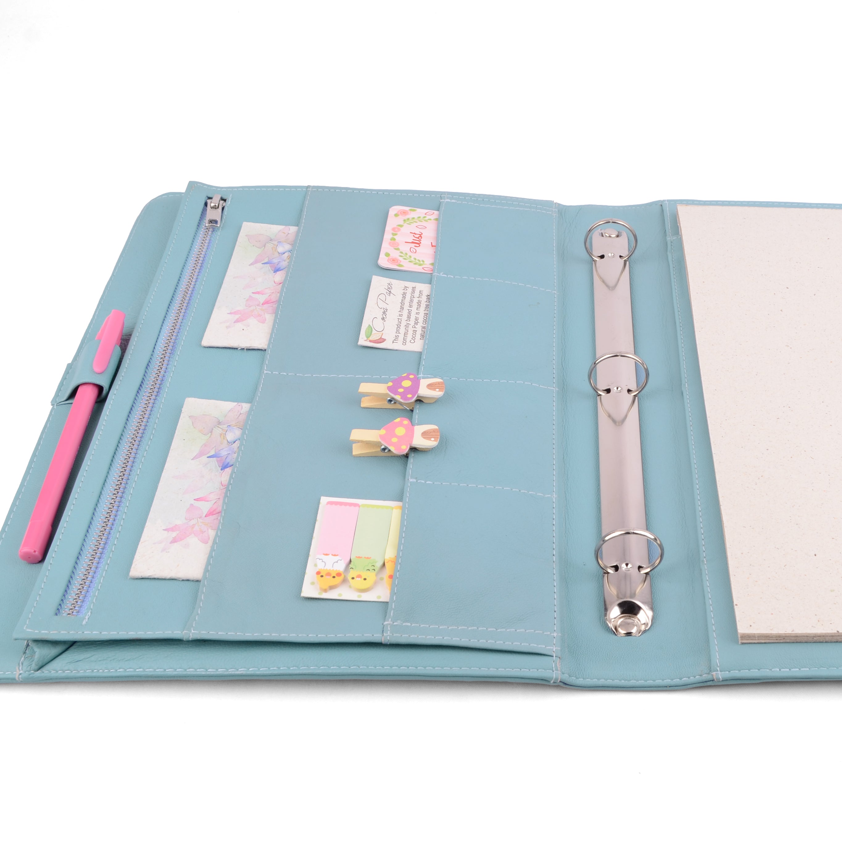 A4 Office Binder - Mouse-Grey - Smooth Leather