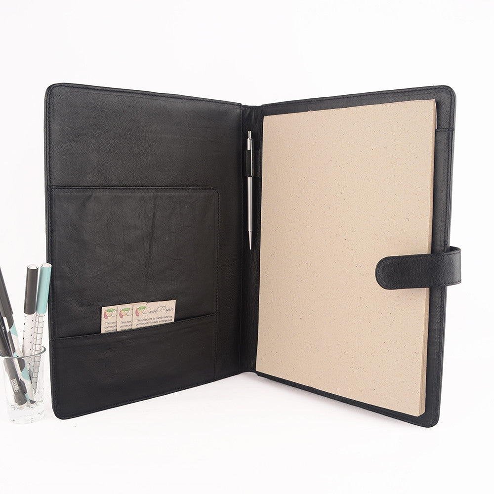 Black A4 Leather PadFolio by CocoaPaper