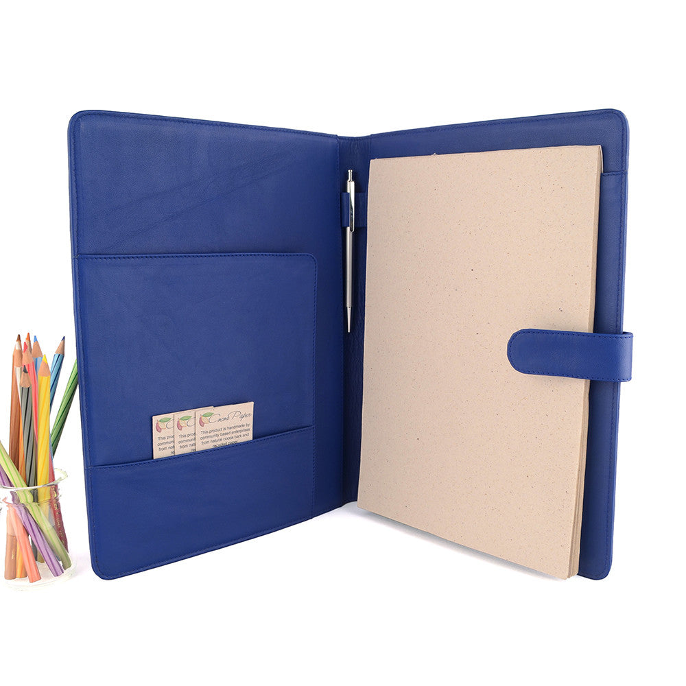 Blue A4 Leather PadFolio by CocoaPaper