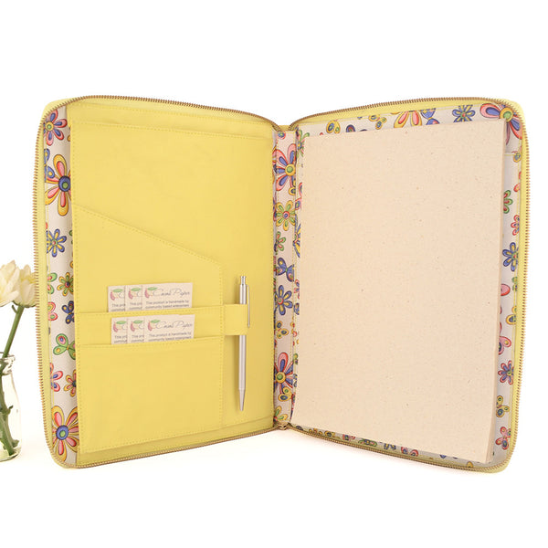 MONARCH- A4 & USA Letter Leather Compendium, Fabric Lined