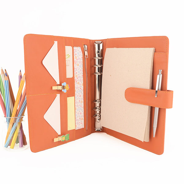 Orange A5 COACH Leather Ring Binder Planner by CocoaPaper