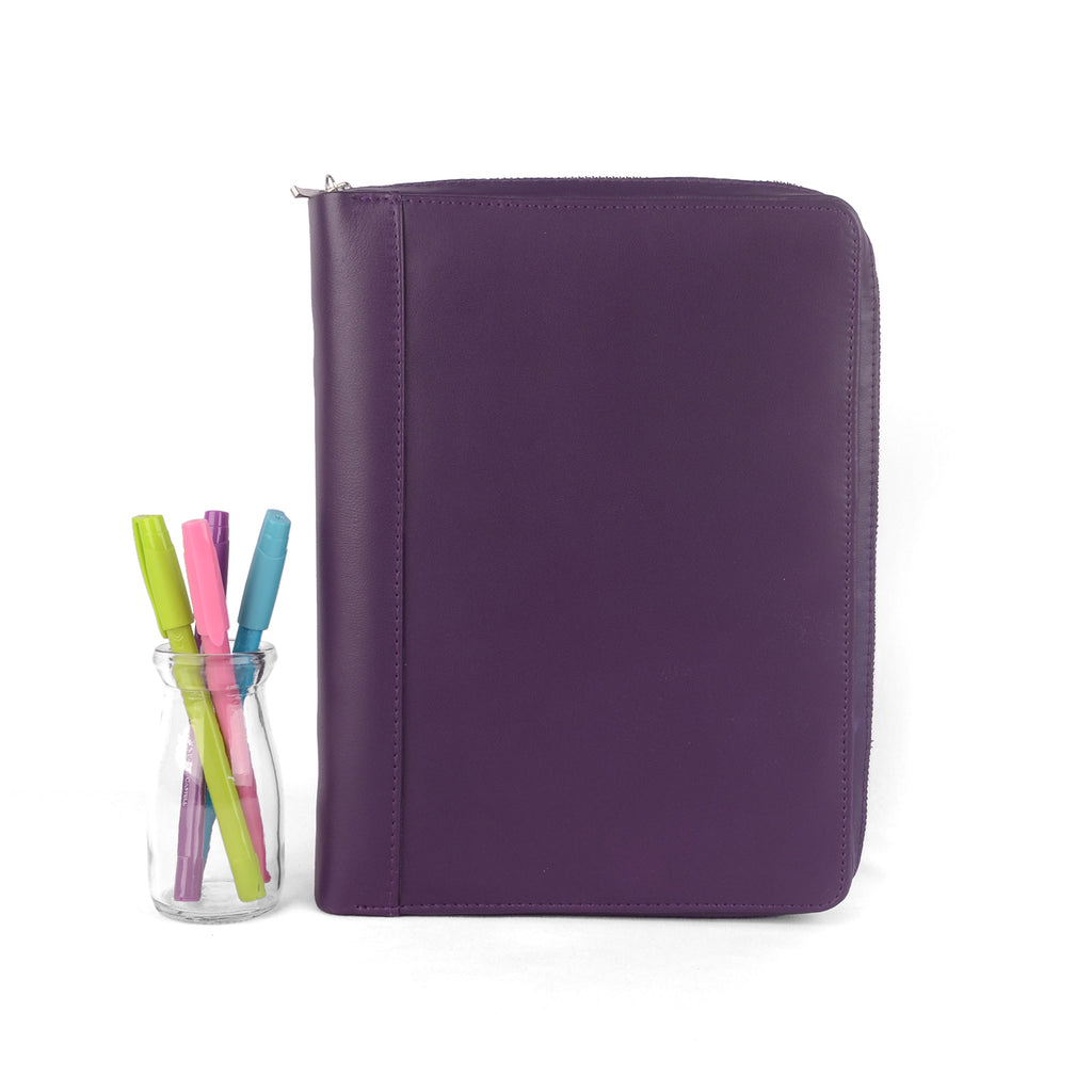 DAWN- Zippered A5 Leather Ring Binder Planner