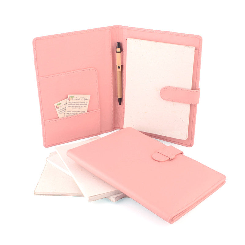 Pale Pink A5 Leather PadFolio by CocoaPaper