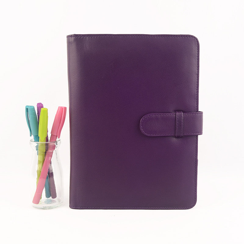 Purple A5 Leather PadFolio by CocoaPaper