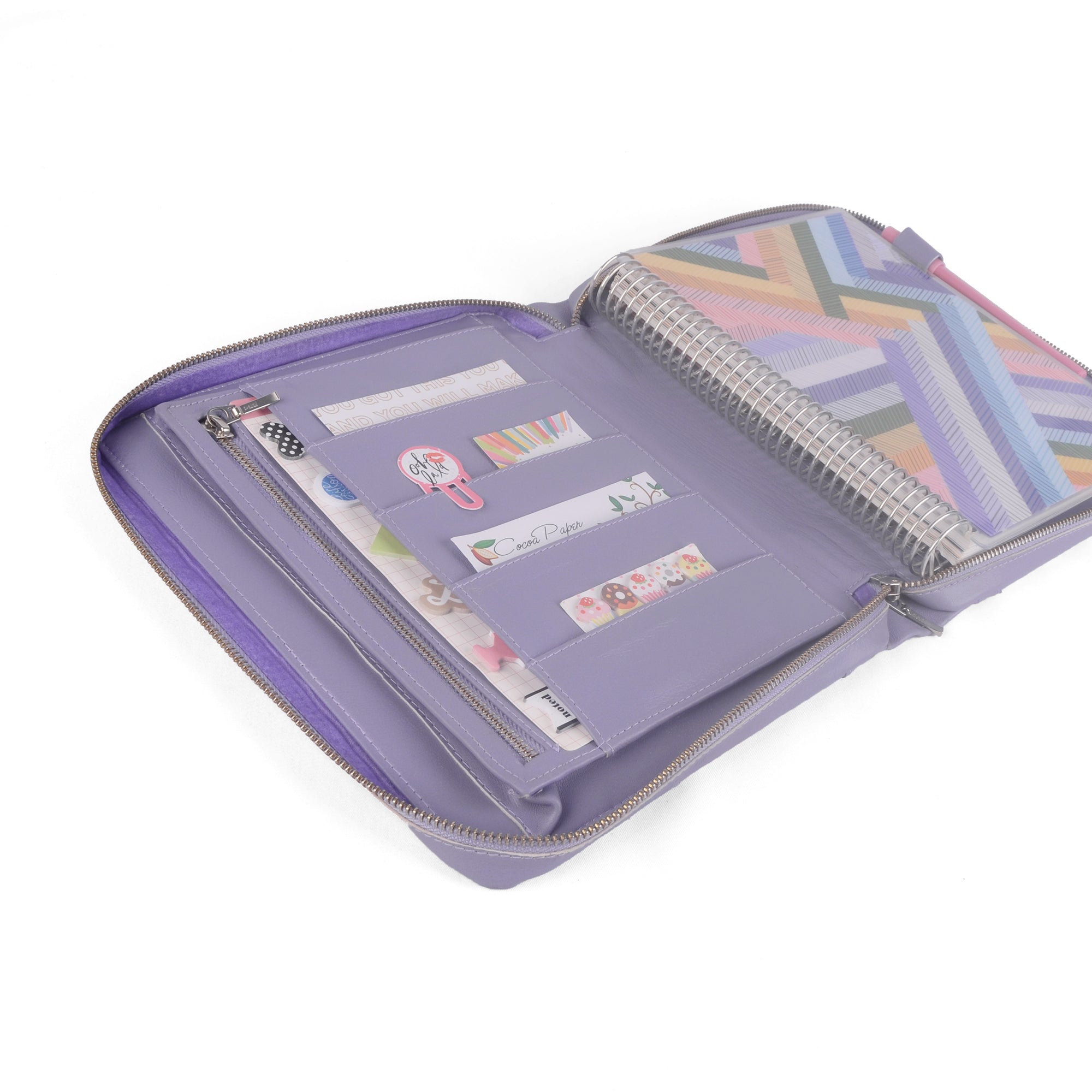 Pen+gear Disc Planner Accessory Kit, Purple Floral, 9 Pieces, Size: 8 inch x 9.75 inch