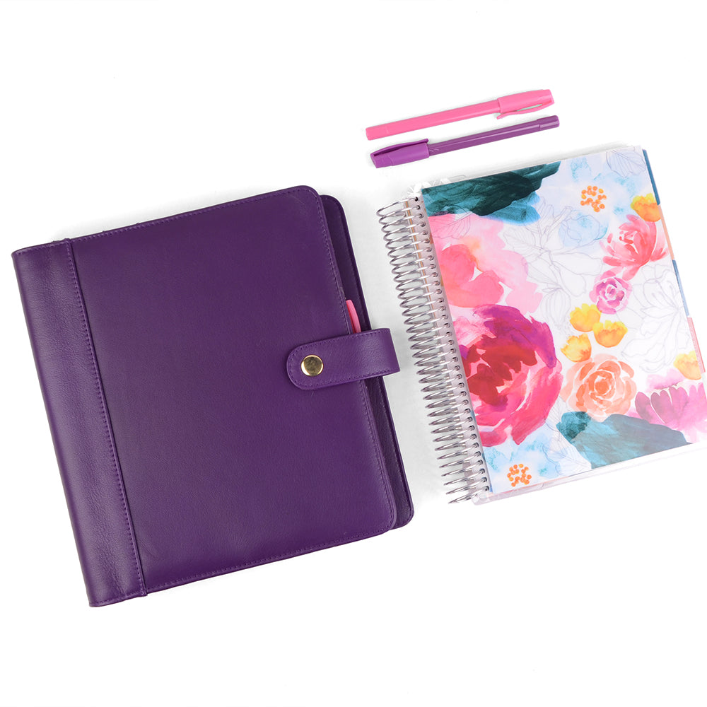Pen+Gear Disc Planner Accessory Kit, Purple Floral, 9 Pieces 